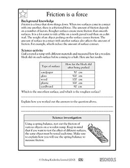 Friction Worksheet Grade 5