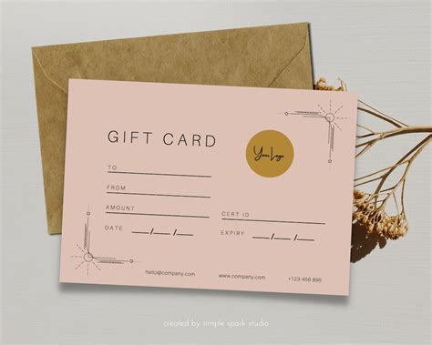 Printable Gift Certificate Template Canva Gift Card - Etsy