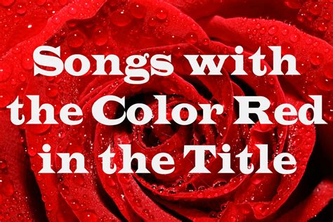 66 Popular Songs With the Color Red in the Title | Spinditty