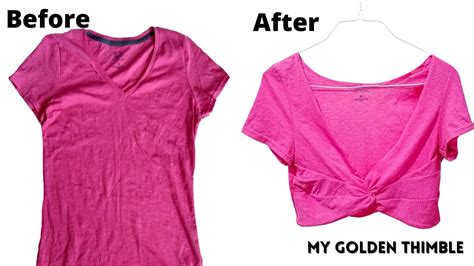 DIY Crop Top with a regular T-shirt. Easy Upcycled Tutorial.