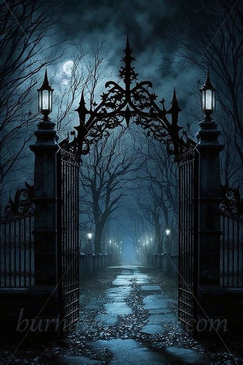 Gothic Gates Digital Download Fantasy Scary Spooky Haunted - Etsy Scary Houses, Spooky House ...