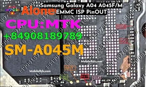 Samsung Galaxy A04 A045F/M ISP PinOUT | Test Point Image