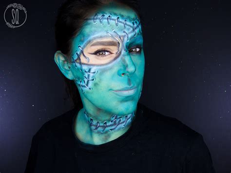 Beauty Frankenstein makeup tutorial, face paint