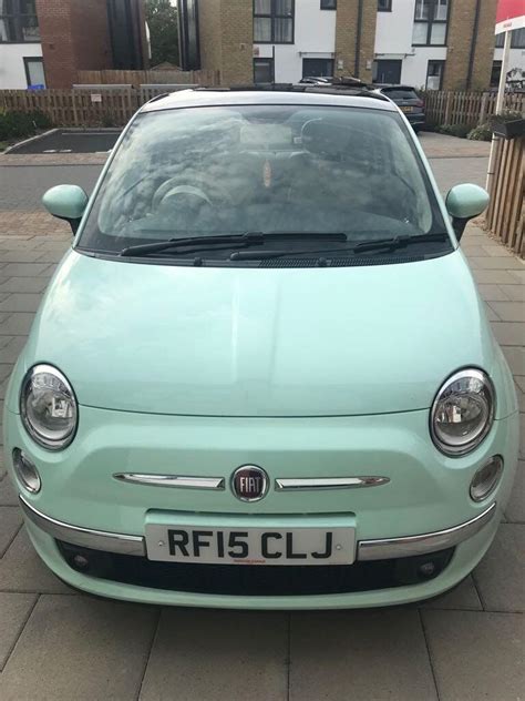 2015 Manual Petrol Mint Green Fiat 500 Lounge, 1242cc, 38,000 miles ...