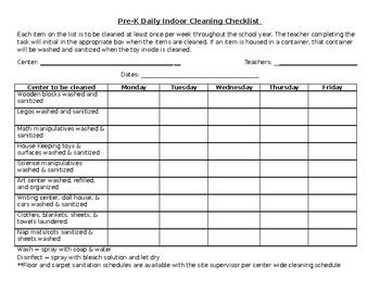 Classroom Cleaning Checklist by Jessica Findley | TPT