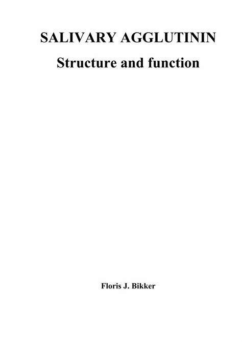 (PDF) SALIVARY AGGLUTININ Structure and function · The salivary glands ...