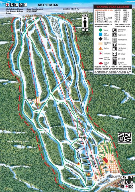 Sandia Peak Ski Trail Map - Tramway Rd Albuquerque NM • mappery