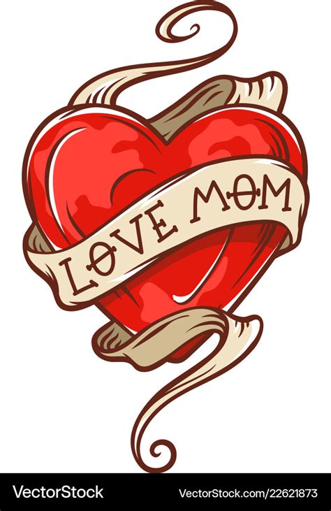 Love mom tattoo Royalty Free Vector Image - VectorStock