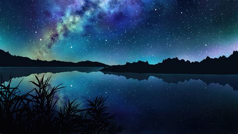 Anime Starry Night Sky Wallpaper