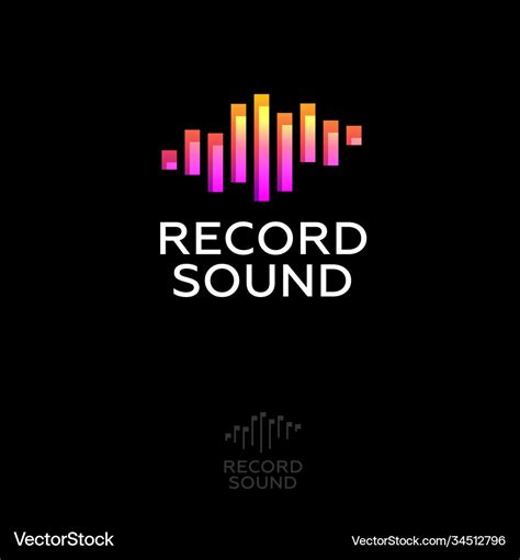 Recording sound studio logo music emblem Vector Image