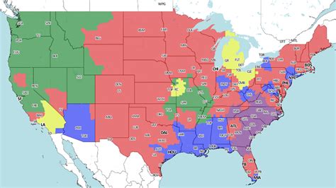 NFL Week 1 Broadcast Map (UPDATED) - Turf Show Times