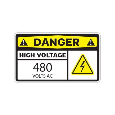 Printed vinyl Danger High Voltage 480 Volts Ac | Stickers Factory