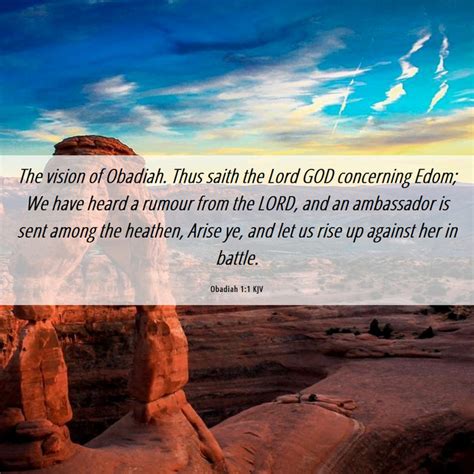 Obadiah 1:1 KJV Bible Verse Images