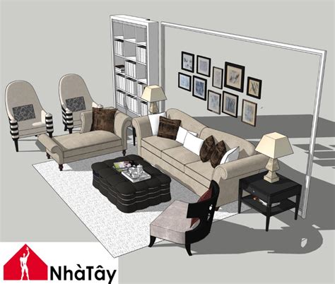 4973 Combo Sofa Classic Sketchup Model Free Download Sketchup Free, Sketchup Models, Classic ...