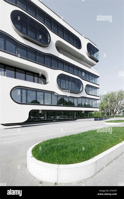 Front, facade, office building, modern architecture, creative, design, An der Alster 1 ...