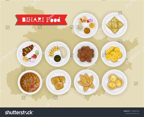 Bihari Food Set State Map Top Stock Vector (Royalty Free) 1135994726 | Shutterstock