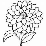 coloring Page For Kids Bold Line Art A zinnia flower Plant  sketch template