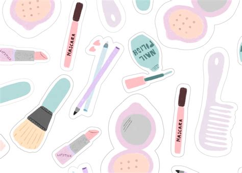 Makeup PRINTABLE STICKERS Drawing Makeup Stickers Planner - Etsy