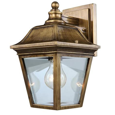 Portfolio 12-in Antique Brass Outdoor Wall Light in the Outdoor Wall Lights department at Lowes.com