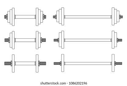 Dumbbell Outline Only Stock Vector (Royalty Free) 1086202196 | Shutterstock