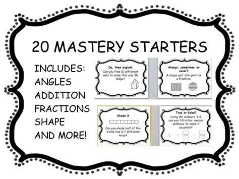 20 mastery maths starters