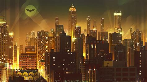 Gotham City Digital Art , , Background, and, Gotham City Skyline HD ...