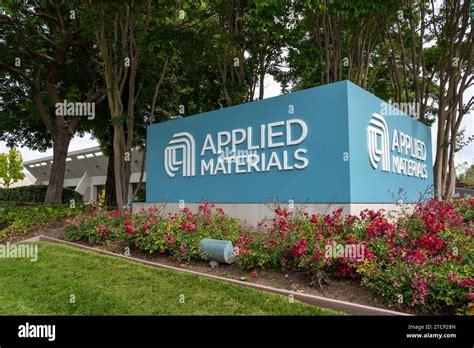 Applied Materials sign at the headquarters in Santa Clara, California ...