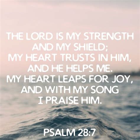 Psalms 28:7 The LORD is my strength and my shield