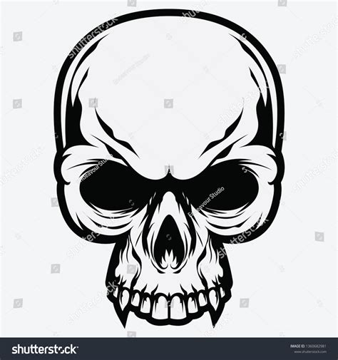 Angry Skull Grim Reaper Drawing Vintage Stock Vector (Royalty Free ...