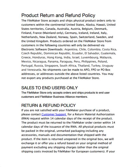 Return Policy Template - 7+ Free Word, PDF Document Downloads | Free & Premium Templates