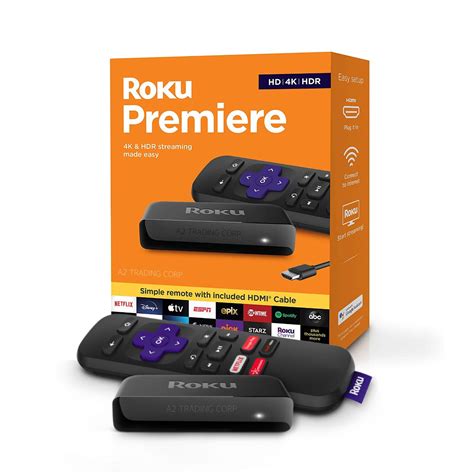 Roku Premiere HD/4K/HDR Streaming Media Player with Simple Remote and Premium HDMI Cable ...