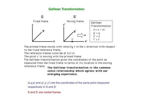 PPT - Galilean Transformation PowerPoint Presentation, free download - ID:9705477