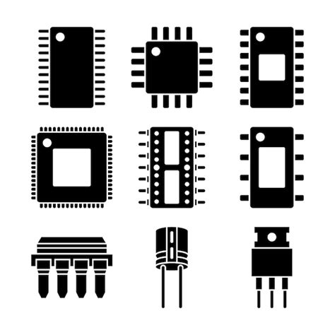 Premium Vector | Electronic Components Glyph Vector Elements Icons