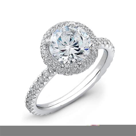 White Sapphire Halo Engagement Rings - Wedding and Bridal Inspiration