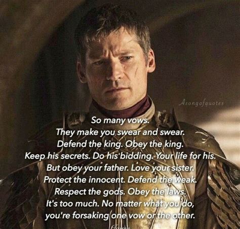 Underrated Jamie quote...He is absolutely right... | Lannister quotes ...