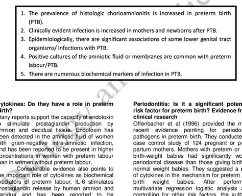 Observations linking subclinical infection and premature birth. | Download Scientific Diagram