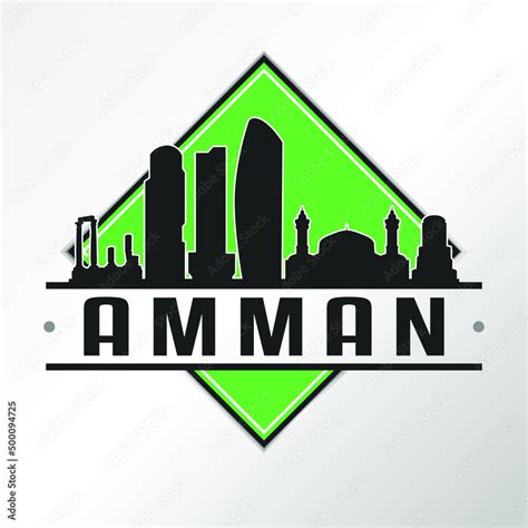 Amman, Jordan Skyline Logo. Adventure Landscape Design Vector City Illustration. Stock Vector ...