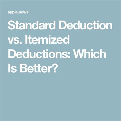 Standard Deduction vs. Itemized Deductions: Which Is Better? — TurboTax ...