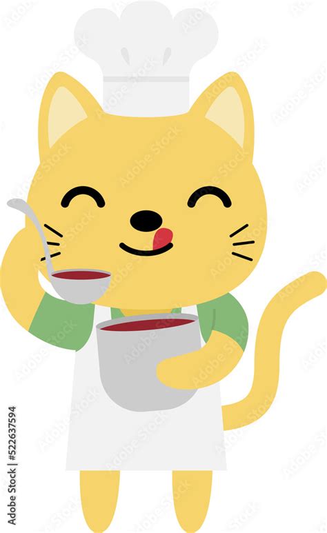 Cartoon cat cooking illustration Stock Illustration | Adobe Stock