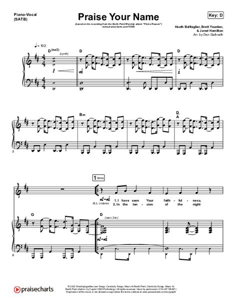 Praise Your Name Sheet Music PDF (North Point Worship) - PraiseCharts