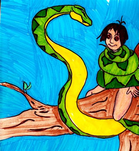 Kaa and Mowgli by libranchylde on DeviantArt