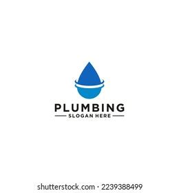 Plumbing Logo Template White Background Stock Vector (Royalty Free ...