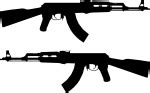 OnlineLabels Clip Art - AK 47 Rifle silhouette