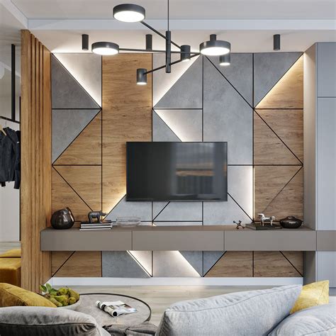 визуализация квартиры visualization of the apartment on Behance | Tv unit interior design, Tv ...
