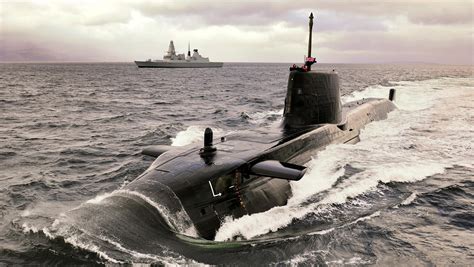 Royal Navy's Astute class leader SSN HMS Astute (S-119) & Type 45/Daring class destroyer HMS ...