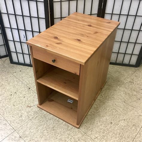 Uhuru Furniture & Collectibles: Pine IKEA 1 Drawer 1 Shelf Side Table ...
