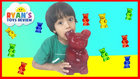 World's Largest Gummy Bear Challenge Ryan ToysReview - YouTube