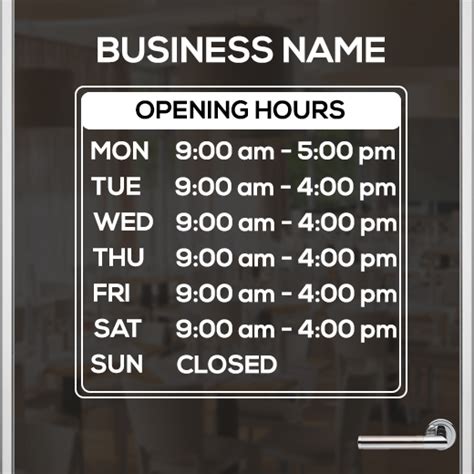 Business Hours Style 011 - GreenyefGraphics