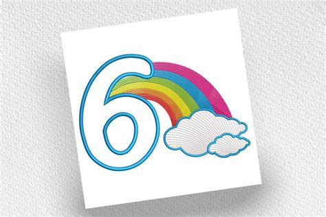 Rainbow Birthday Number Six · Creative Fabrica