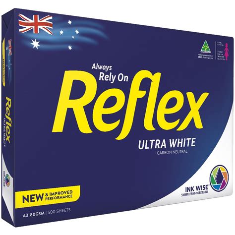 Reflex Ultra White 80gsm A3 Copy Paper 500 Sheet Ream | Officeworks